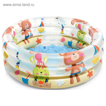Бассейн надувной детский "Зверюшки" 61*22 см, от 1-3 лет, 57106NP 1692820