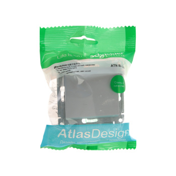 Механизм выключателя "ATLAS DESIGN" 1-кл. алюминий с подсветкой 10АХ SchE ATN000313 *1/10