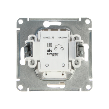 Механизм выключателя "ATLAS DESIGN" 1-кл. алюминий с подсветкой 10АХ SchE ATN000313 *1/10