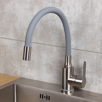 Смеситель для кухни FASHUN A54101-12, гибкий излив, рычажный