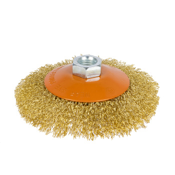 Щетка-насадка "колесо" М14 для УШМ 115 мм STURM латун.волн.пров. (арт.5240301) *1/45