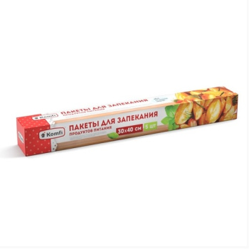 Пакеты д/запекания продуктов п/э 30х40см 5шт в коробке BSP113P "Komfi" *1/50 Пакеты д/запекания продуктов п/э 30х40см 5шт в коробке BSP113P "Komfi" *1/50
