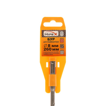 Бур по бетону 8*260мм SDS-plus 2 грани (6710583) "Hipex" *1/25/100