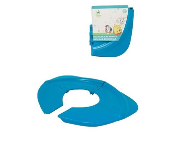 Накладка на унитаз детская складная пластм. "дорожная" бирюзовая М2580-Д ("Полимербыт") *1/16