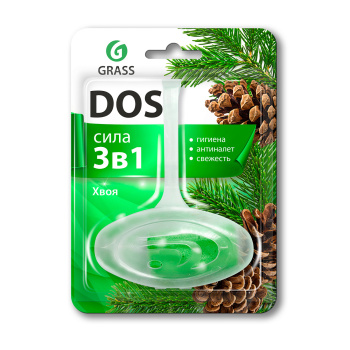 Освежитель д/унитаза GRASS "Dos 3в1" Хвоя подвесной блок 125851 *24 ***