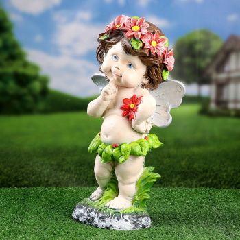 Садовая фигура "Ангел в цветах" 43х22см 9487932