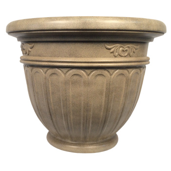 Кашпо пластм.  "Istria" эффект "камня" 40л d верха 450мм h400мм Светл.Терракот 601-11Е (Tek.A.Tek)*1