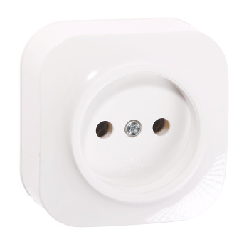 Розетка "IONICH" ОП 2-мест. белая б/з 10А IP20 1417 *10/200